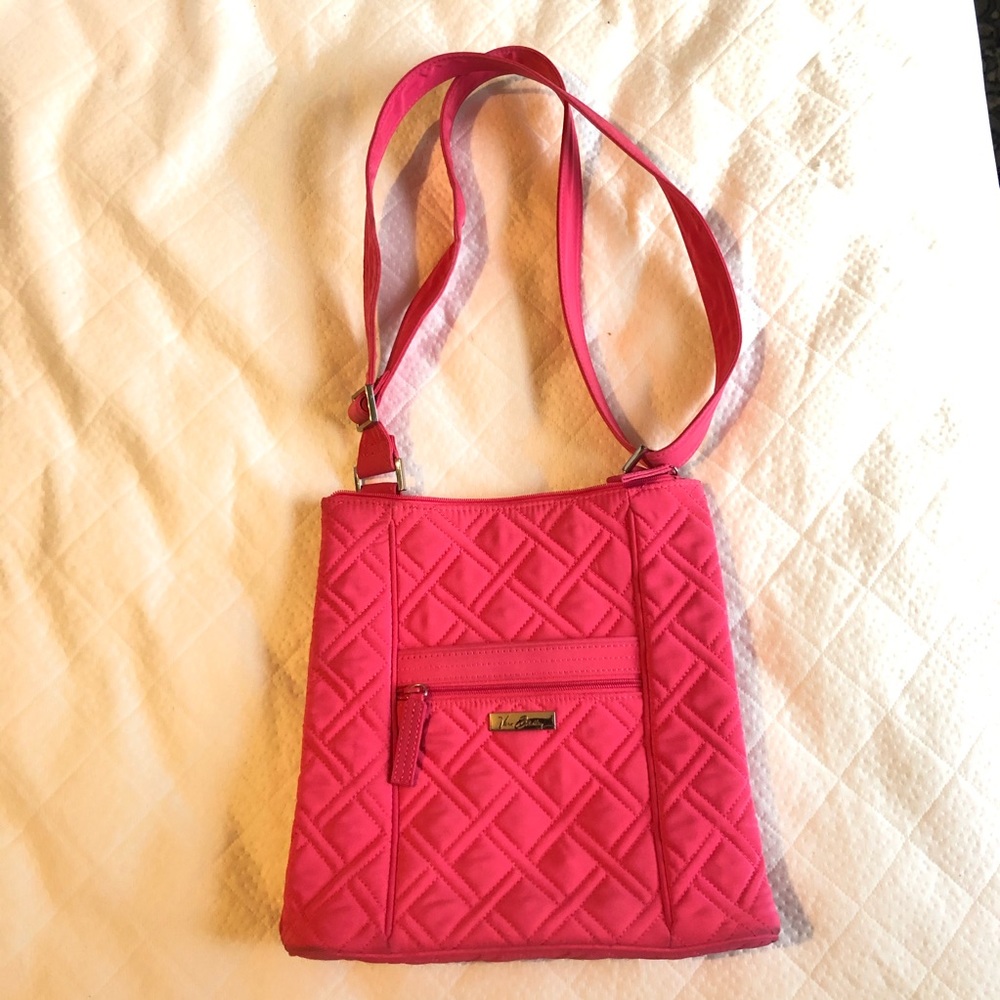 Pink quilted Vera Bradley purse adjustable straps